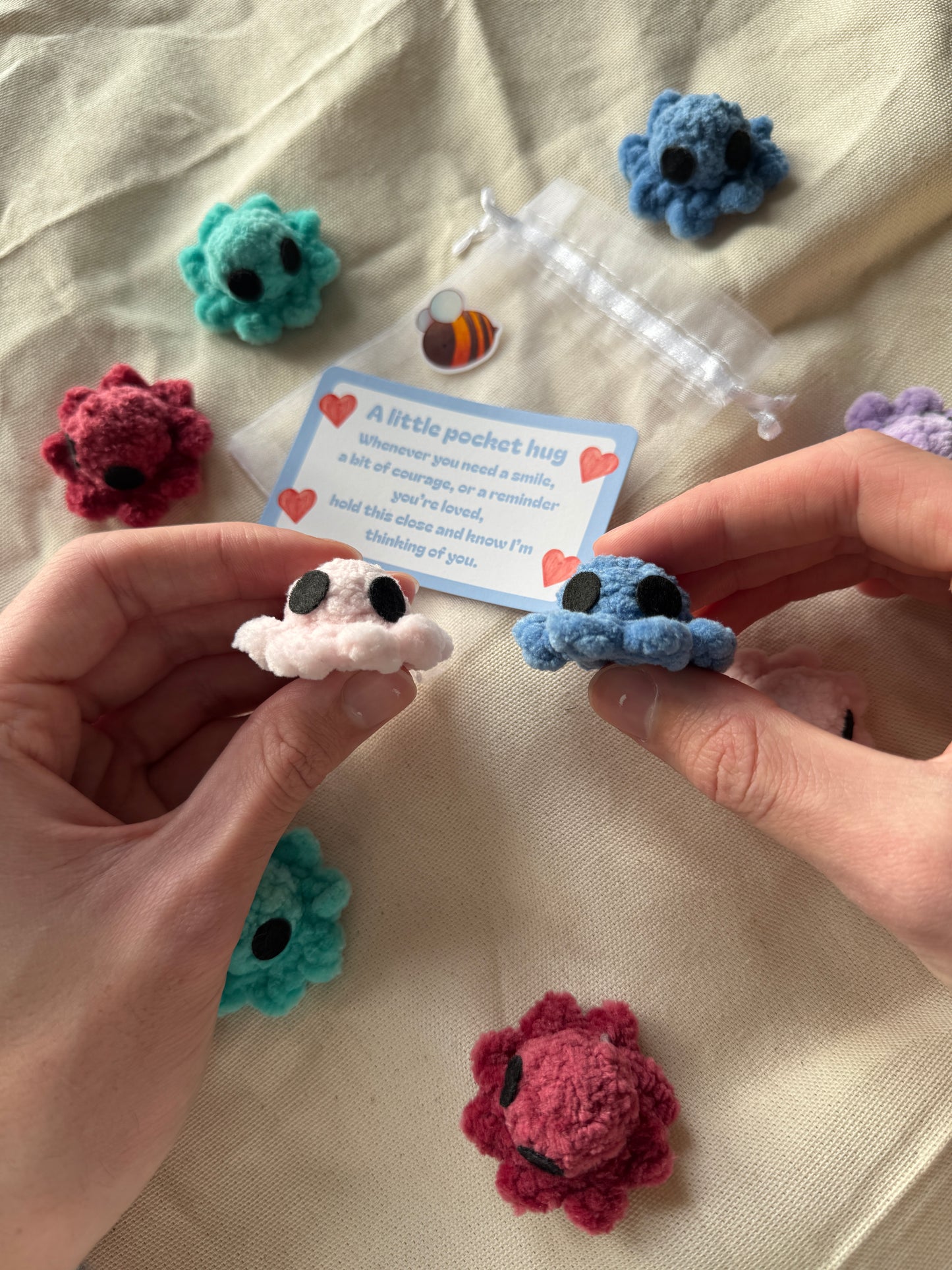 Handmade octopus pocket hug