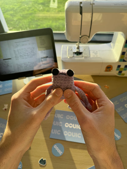 Handmade leggy frog plushie