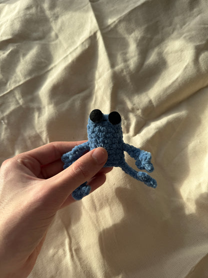 Handmade mini leggy frog plushie