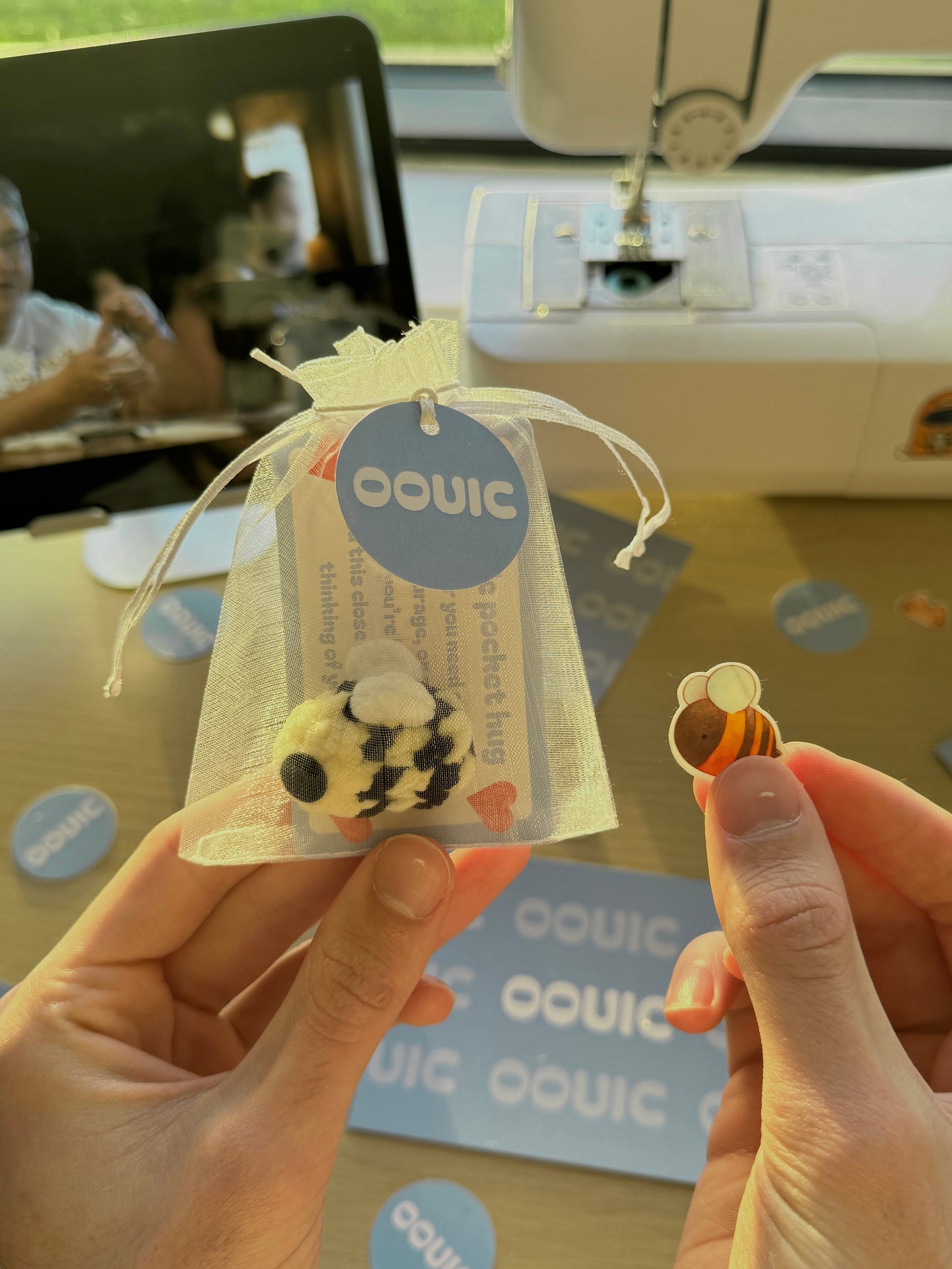 Handmade bee pocket hug