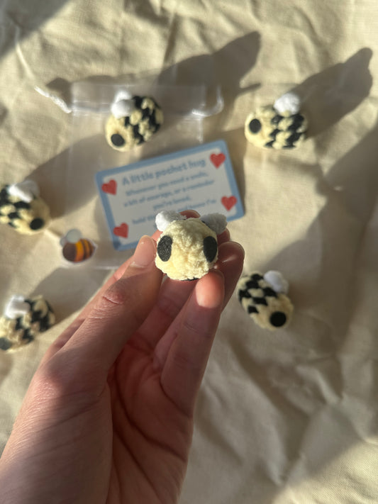 Handmade bee pocket hug