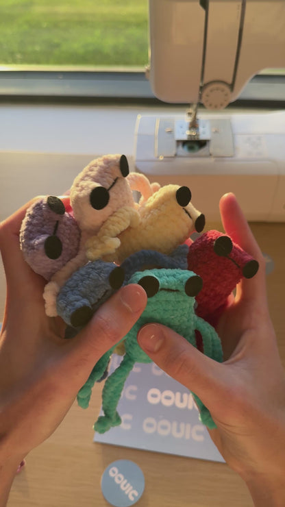 Handmade leggy frog plushie