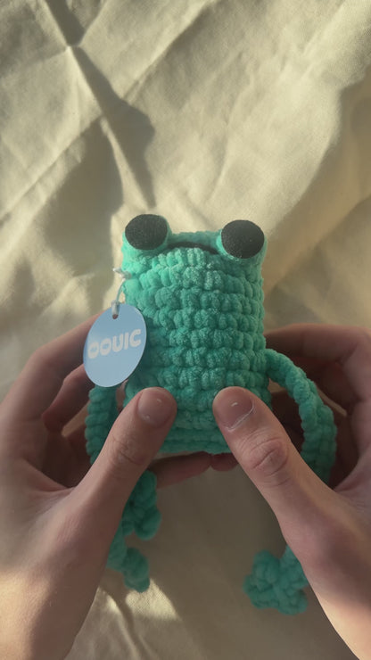 Handmade jumbo leggy frog plushie
